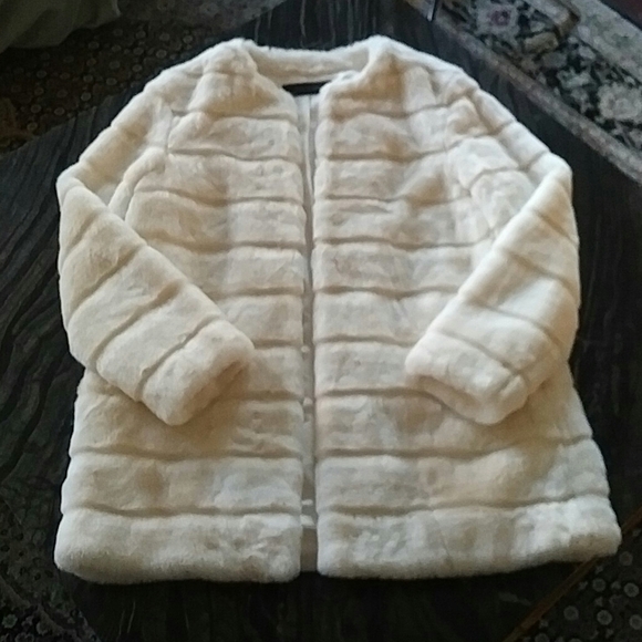 Zara Jackets & Blazers - ZARA - white faux fur coat